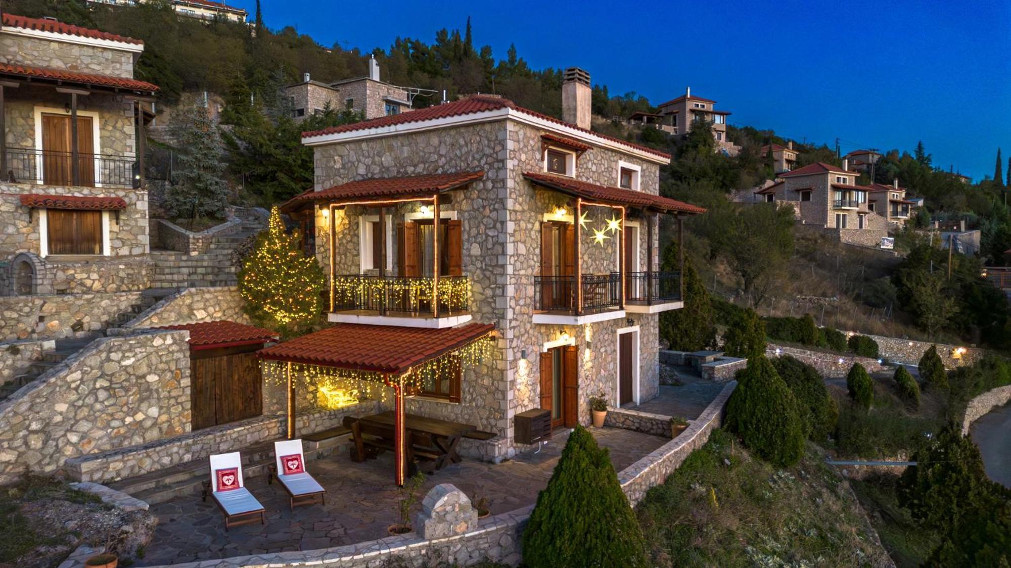 Rock Dandy Deluxe Chalet In Arachova - Delphi, Sauna, Prv Parking, Amazing View 외부 사진
