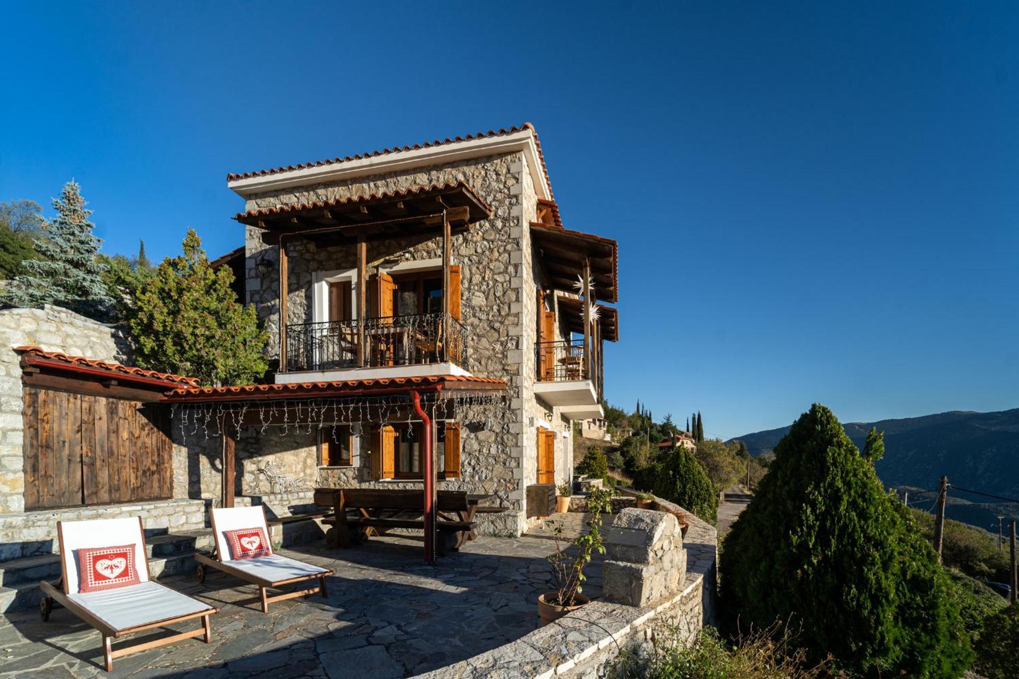 Rock Dandy Deluxe Chalet In Arachova - Delphi, Sauna, Prv Parking, Amazing View 외부 사진