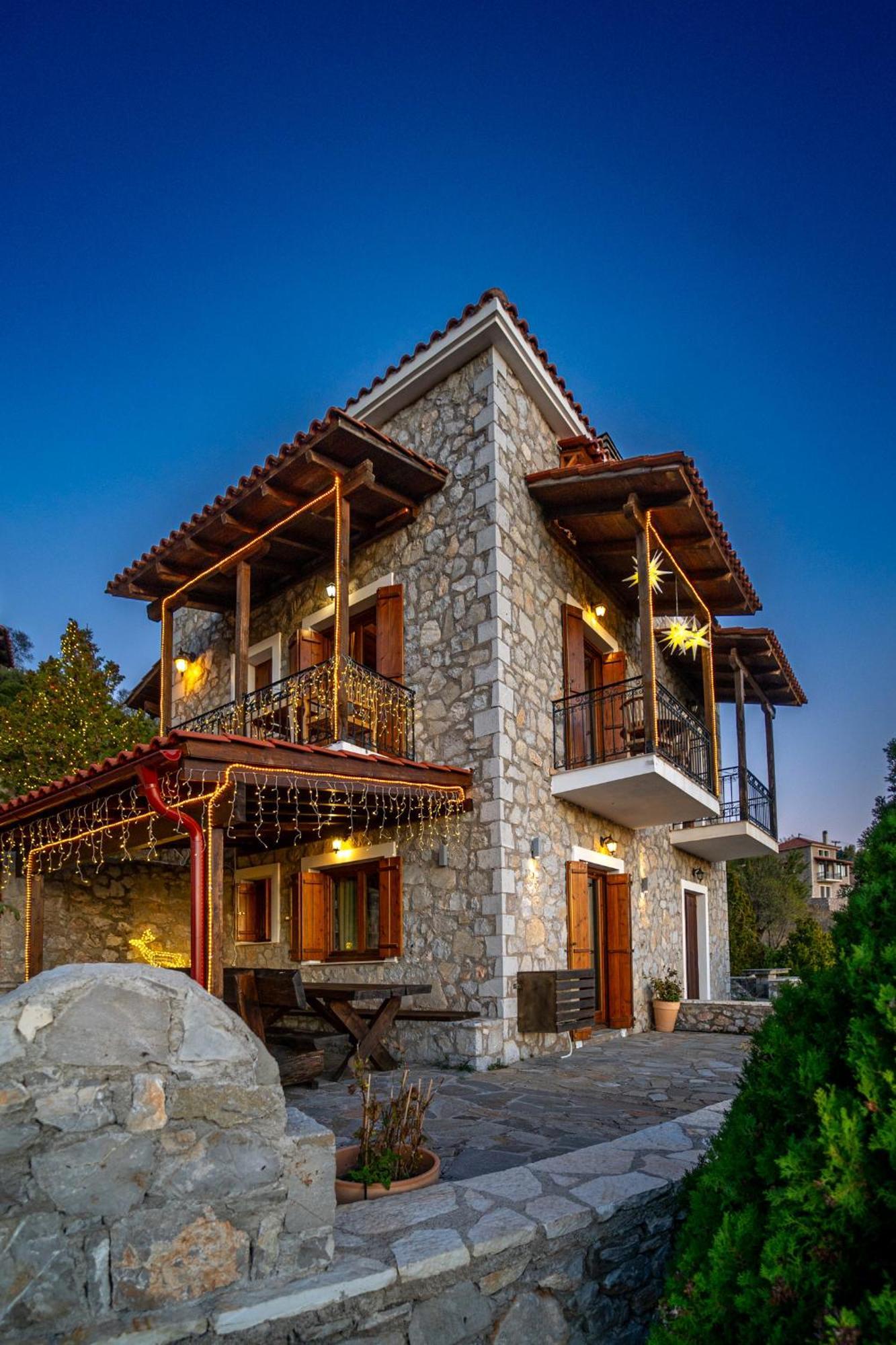 Rock Dandy Deluxe Chalet In Arachova - Delphi, Sauna, Prv Parking, Amazing View 외부 사진
