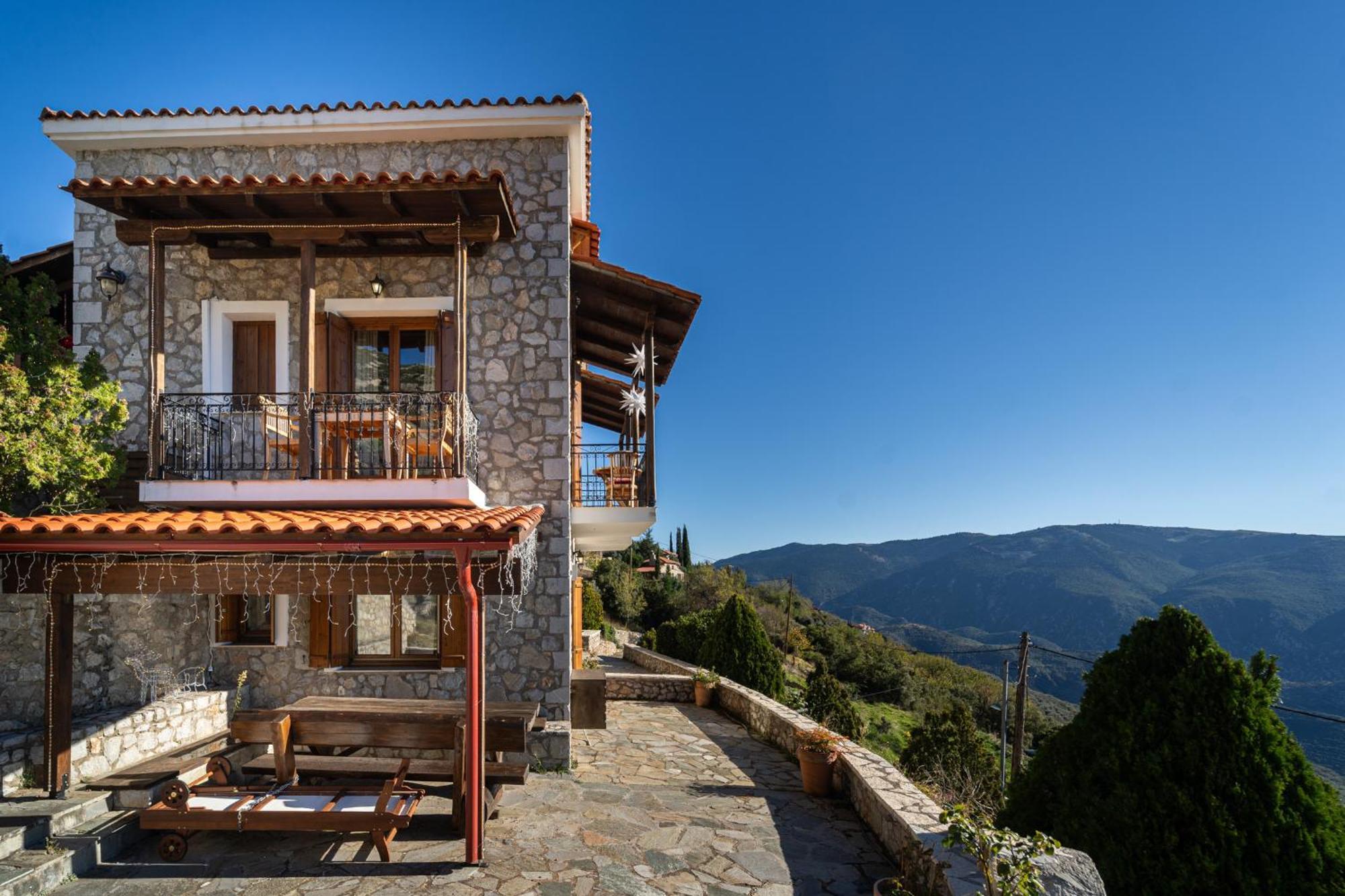 Rock Dandy Deluxe Chalet In Arachova - Delphi, Sauna, Prv Parking, Amazing View 외부 사진