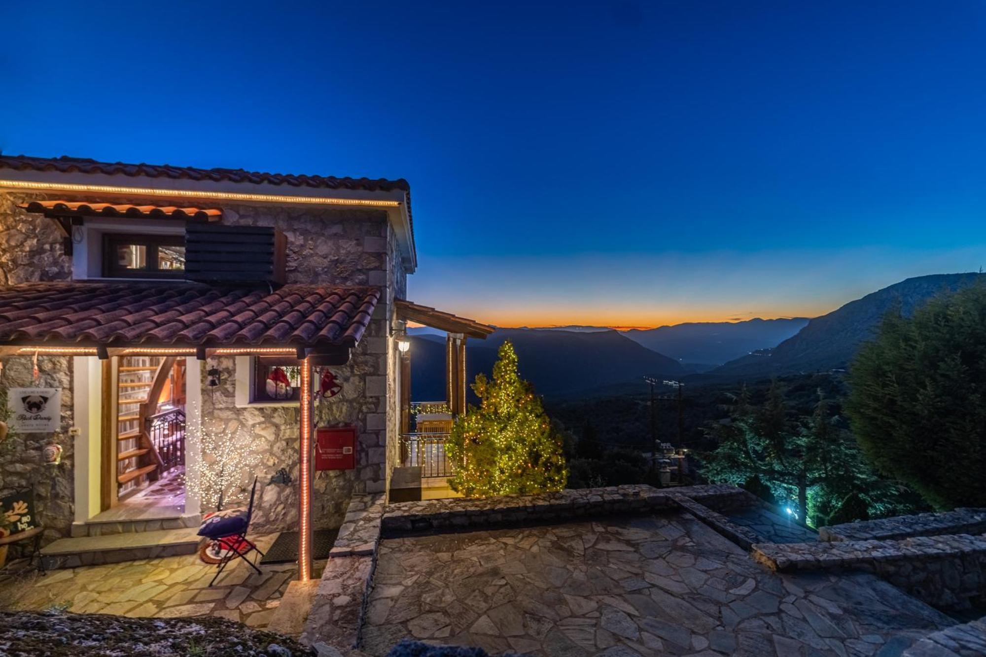 Rock Dandy Deluxe Chalet In Arachova - Delphi, Sauna, Prv Parking, Amazing View 외부 사진