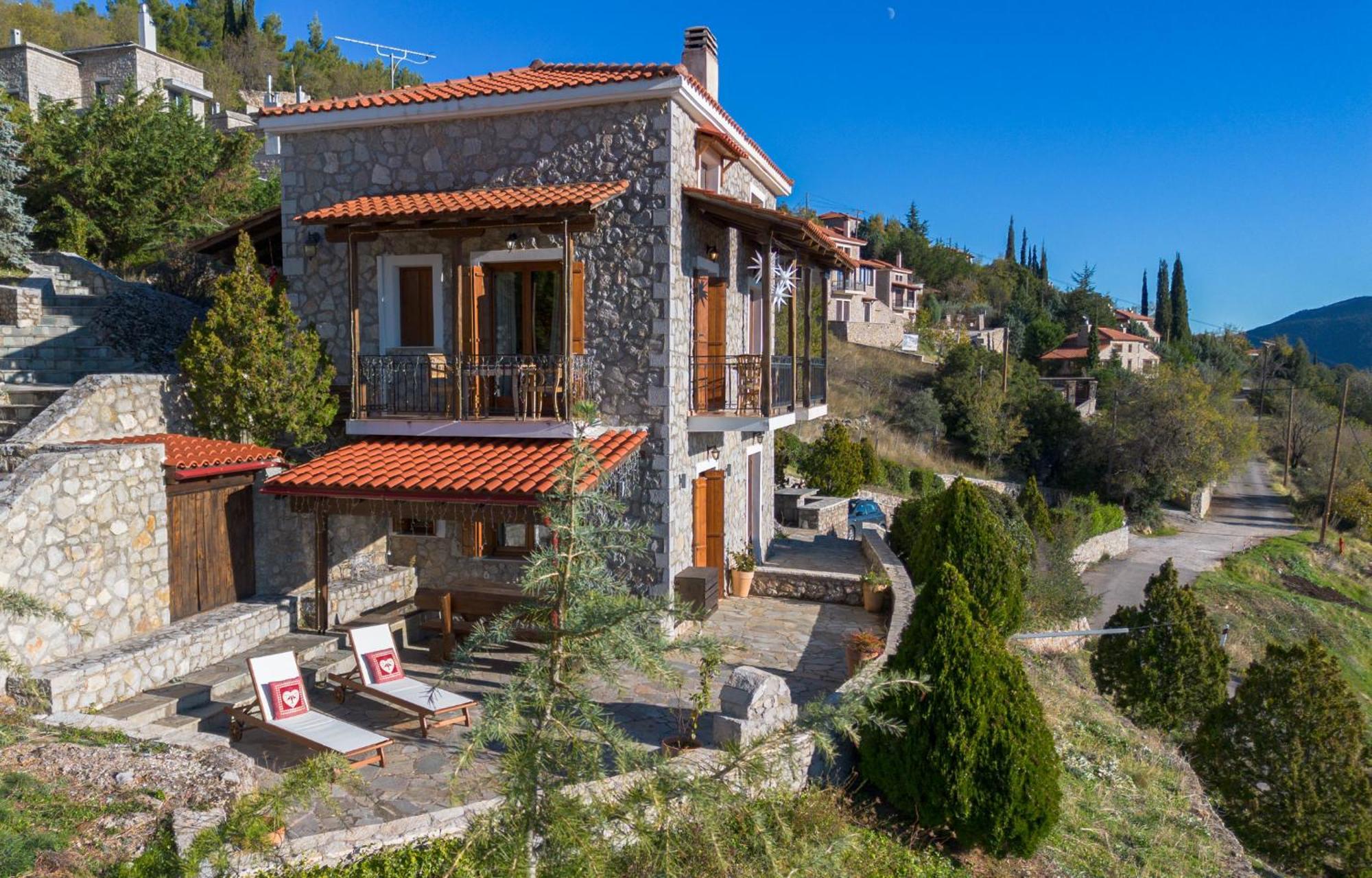 Rock Dandy Deluxe Chalet In Arachova - Delphi, Sauna, Prv Parking, Amazing View 외부 사진